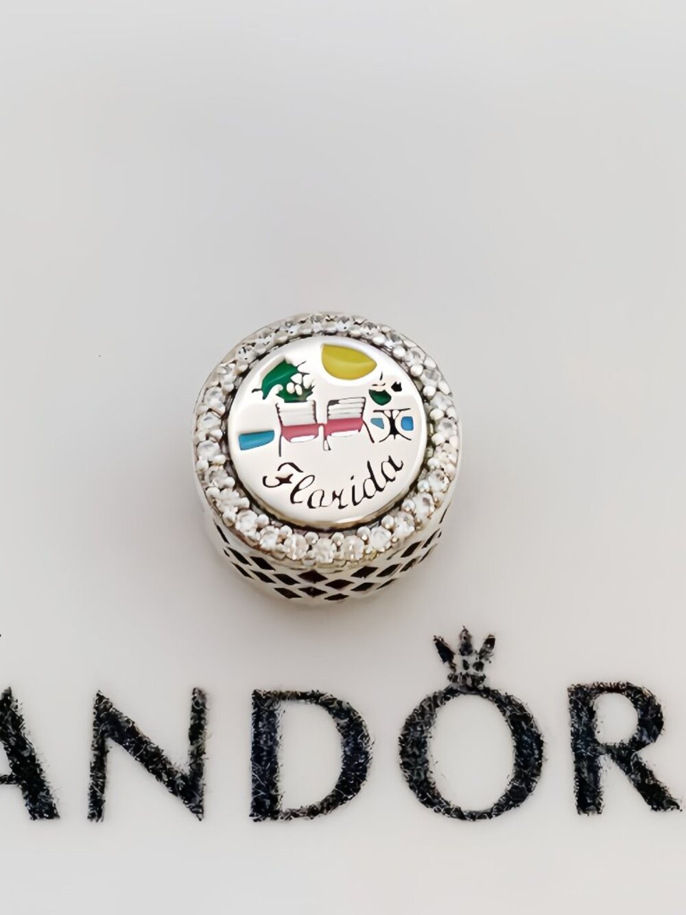 Pandora Beach Flamingo Florida Charm S925 Sterling Silver Jewelry